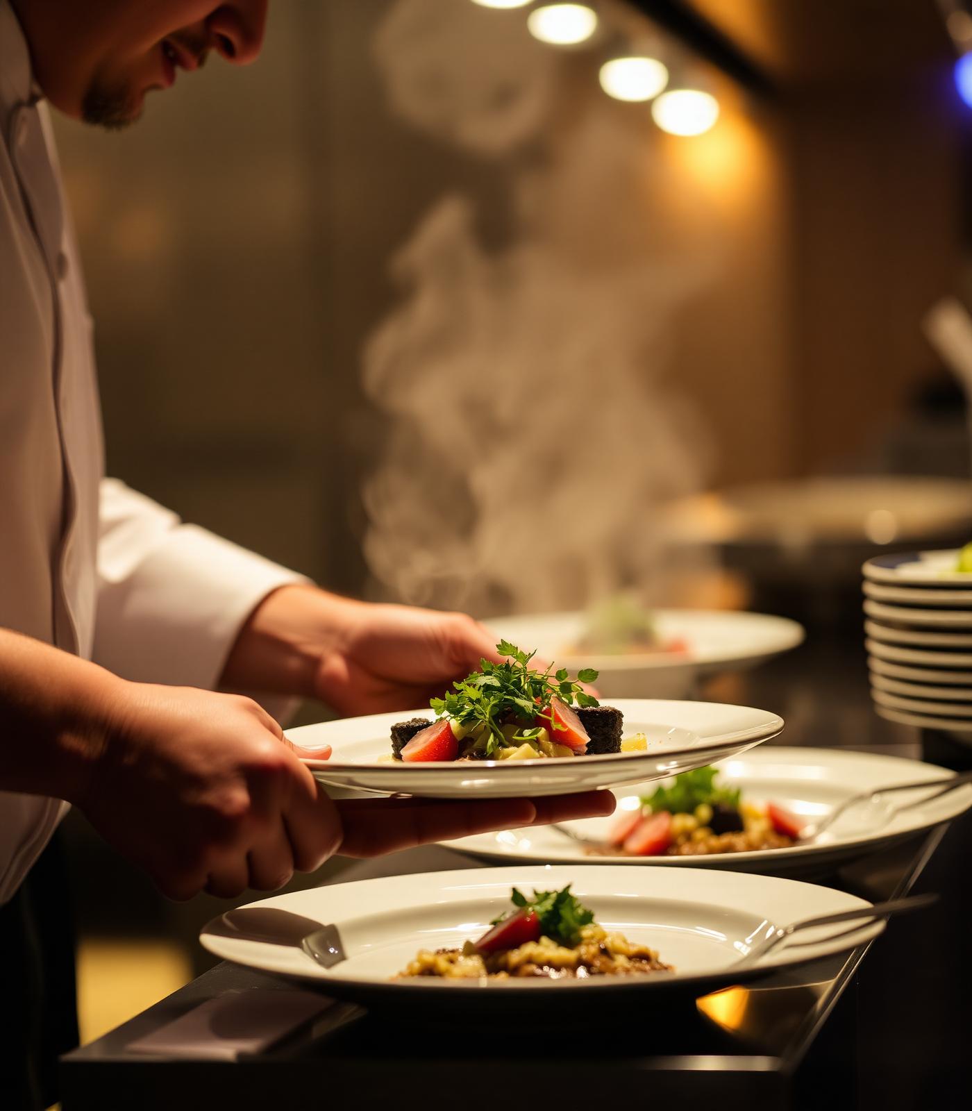 Chef plating fine dining