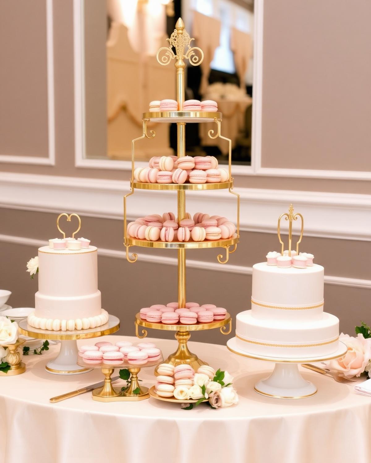 Dessert table dengan macaron