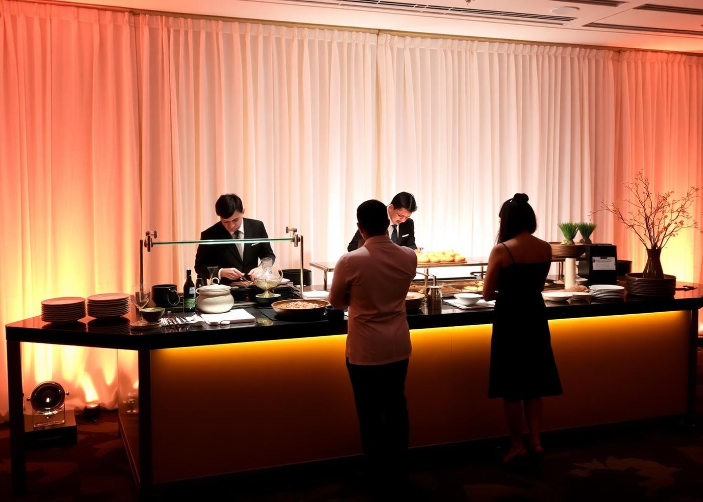 Live station catering setup